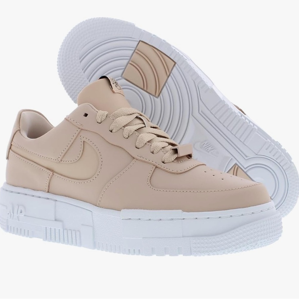 NIKE Air Force 1-NEW! Pixel Low Particle Beige Shoes 🤍🩷🤎